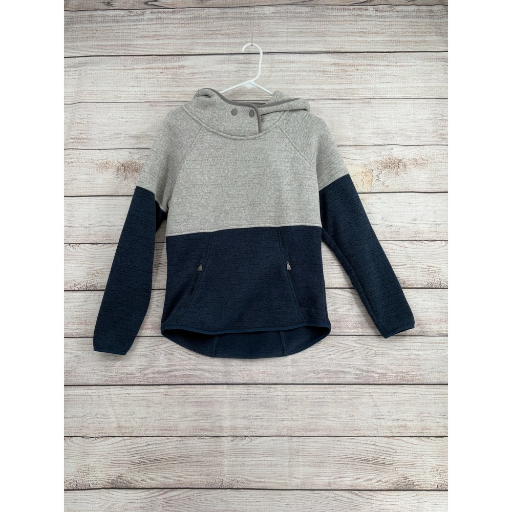 Prana Two-Tone Gray and Navy Hooded Sweatshirt